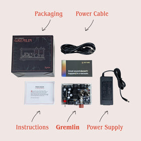 Apos Gremlin compact footprint fits a desktop listening setup