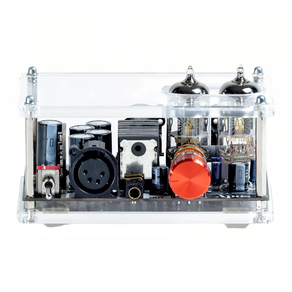 Apos Gremlin front view shows compact design and balanced outputs for clean sound