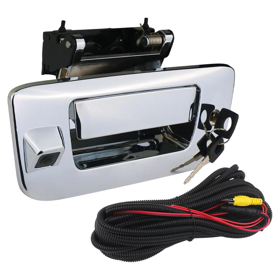 APPERFiT chrome tailgate handle front view showing OEM-style finish and restored look