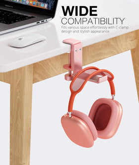 APPHOME under-desk mount keeps premium headsets secure and clutter-free.