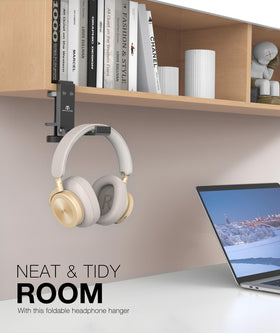 APPHOME space-saving foldable arm reduces desk clutter when stored.