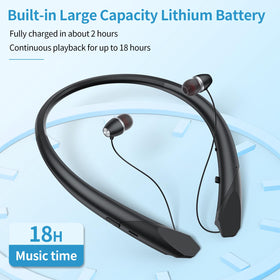 Battery life up to 18 hours for extended listening sessions