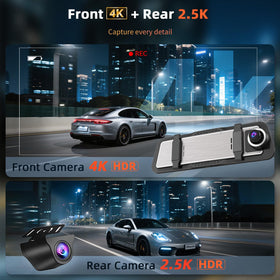 Aprilboy Mirror Dash Cam rear 2.5K shows clear backing footage for confident reversing.