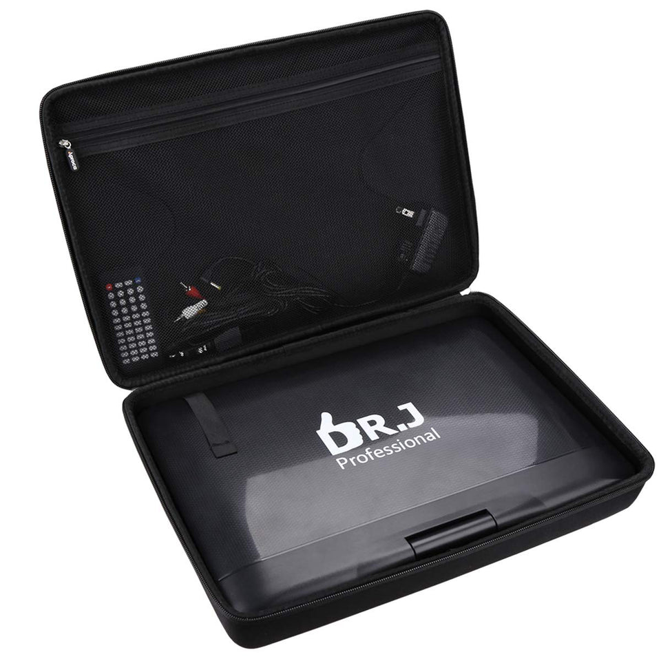 Aproca case for 17-9-inch DVD player fits securely for travel.