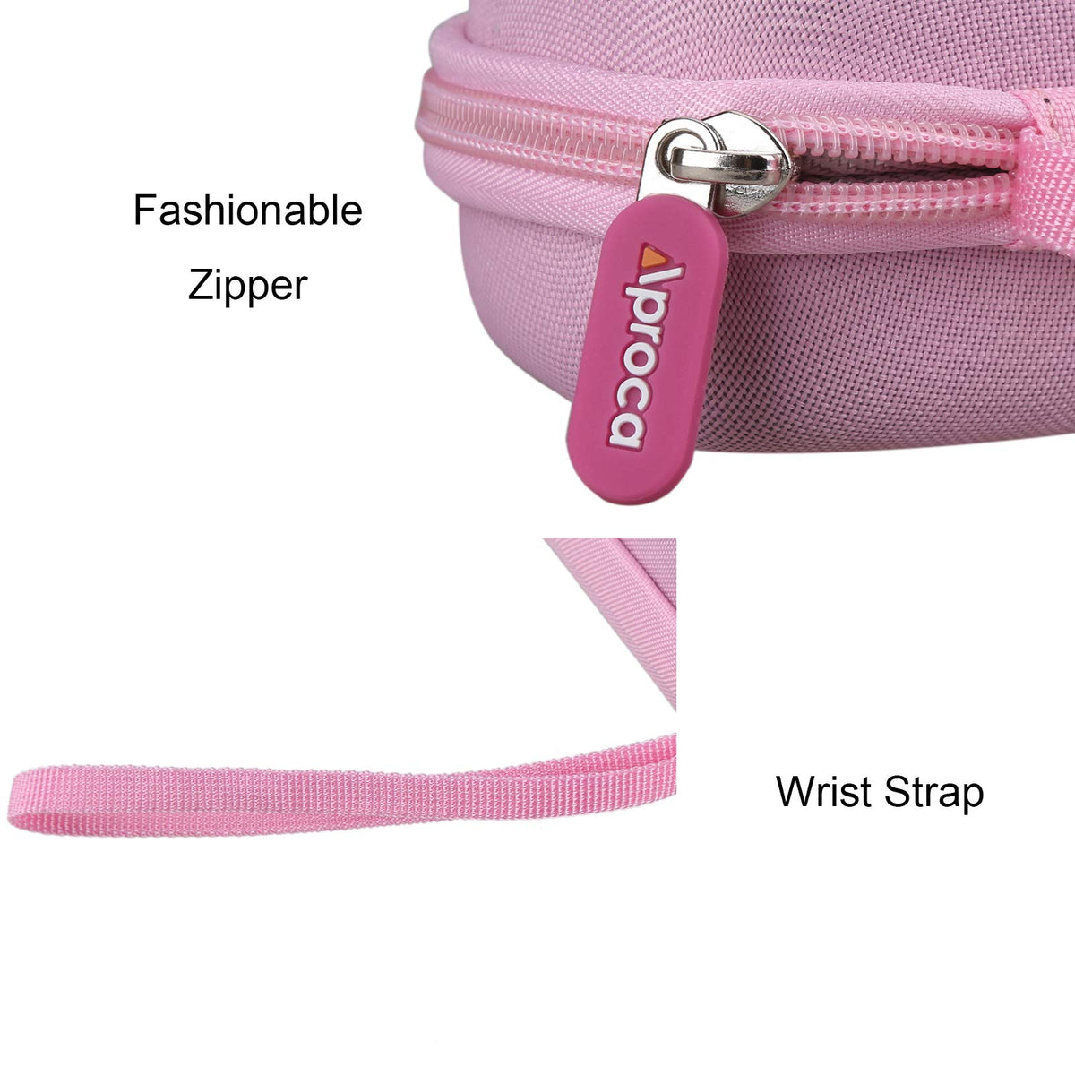 Pink Aproca case with premium hard EVA for durability.