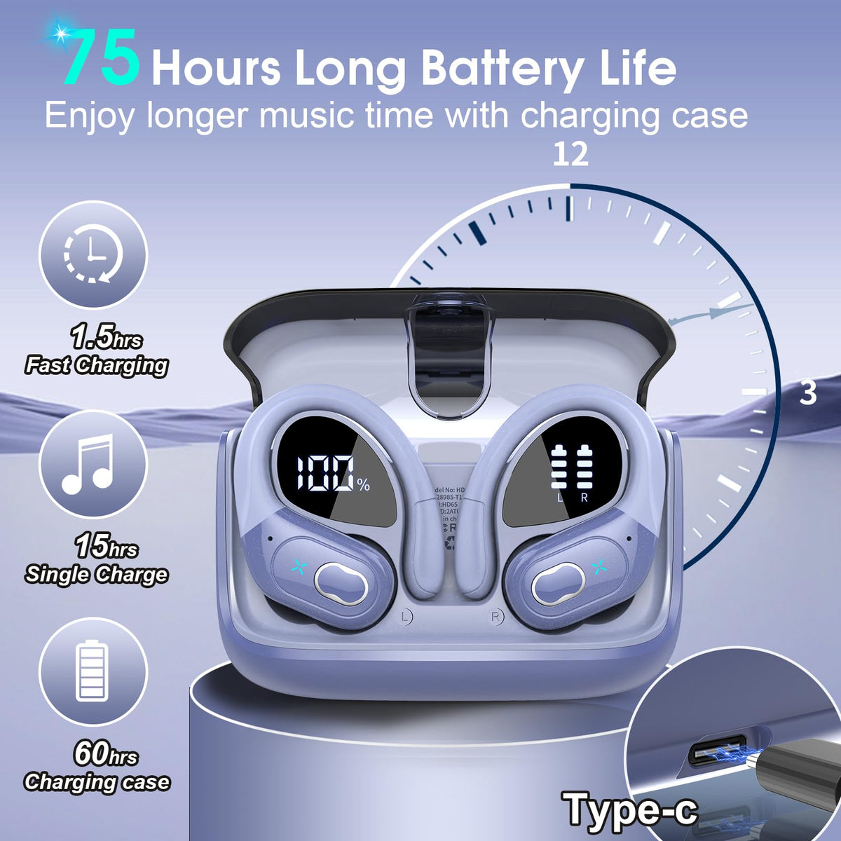 Aptkdoe charging case dual LED display for accurate power