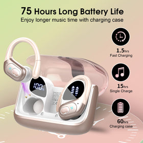 Aptkdoe earbuds close-up revealing 14.2mm driver for deep bass performance