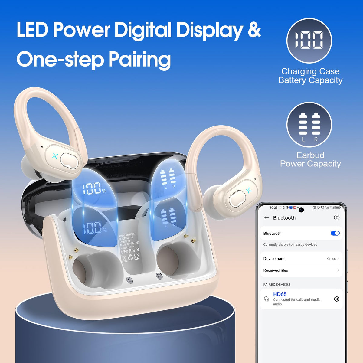Aptkdoe earbuds worn in gym setting showing stable fit during workouts