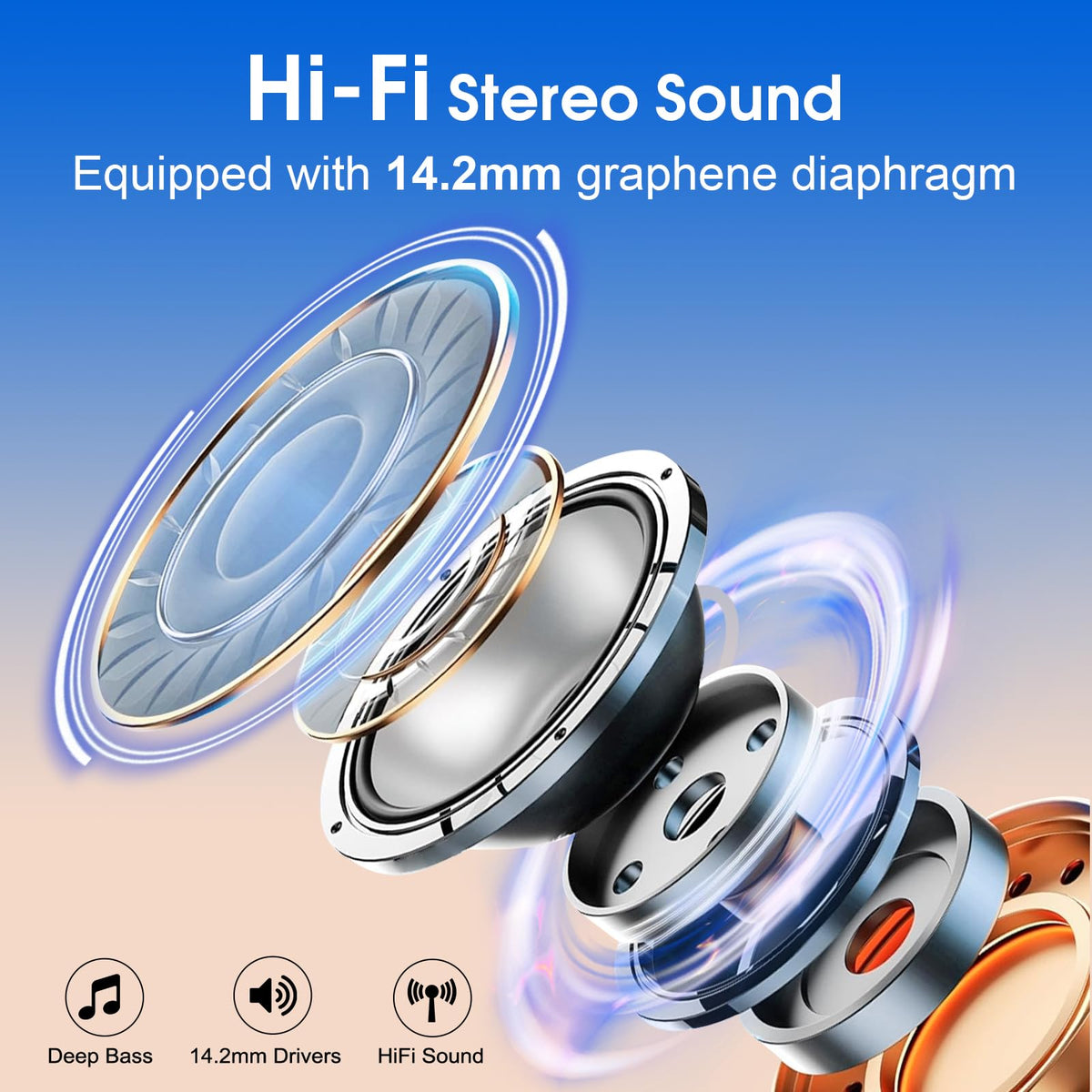 Aptkdoe earbuds held in hand to show compact size and portability benefit