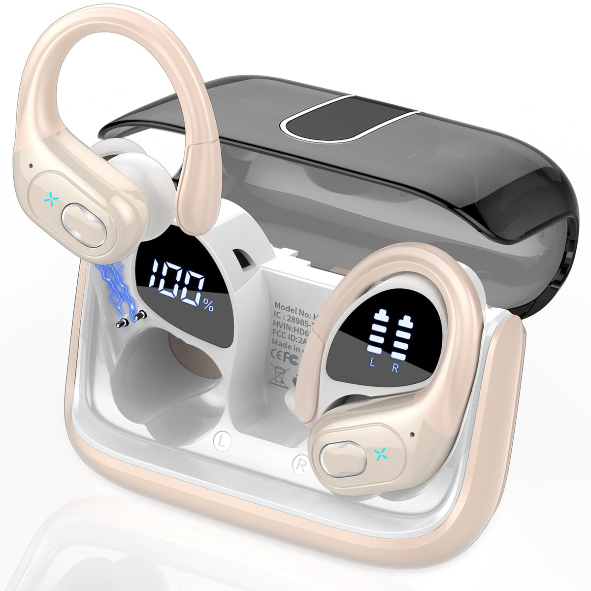 Aptkdoe front packaging showing product and camel color, highlights long battery life