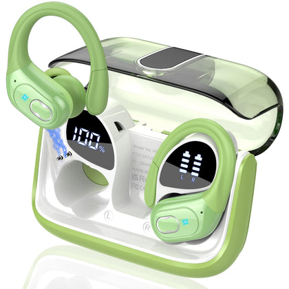 Aptkdoe front packaging showing green earbuds and case, highlights full kit benefit
