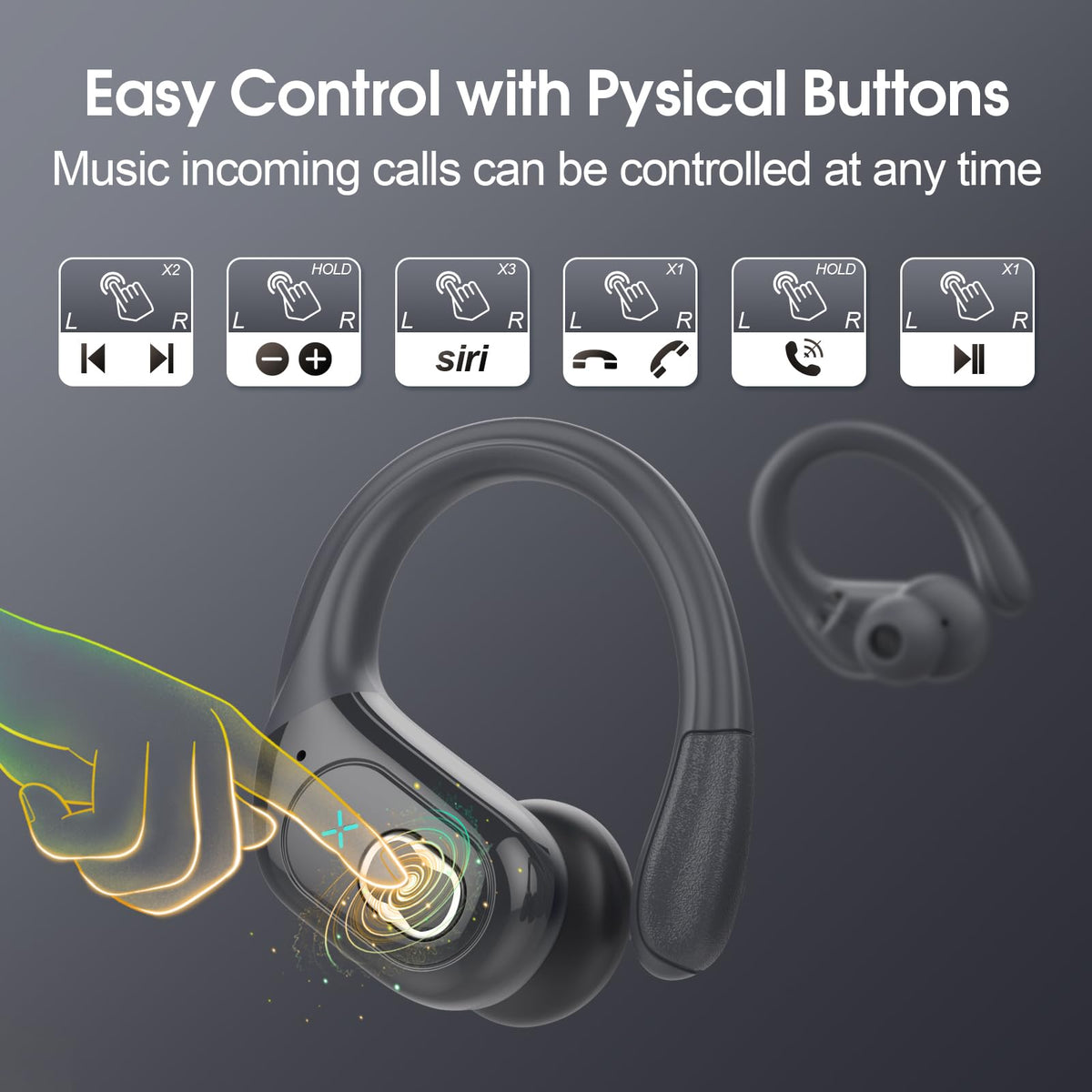 Aptkdoe earbuds worn during run showing stable fit and active use