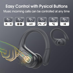Aptkdoe earbuds worn during run showing stable fit and active use