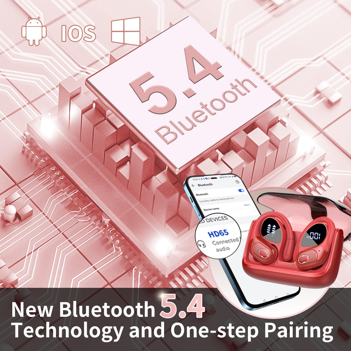 Aptkdoe HD65 tactile button control close-up for easy on-ear operation