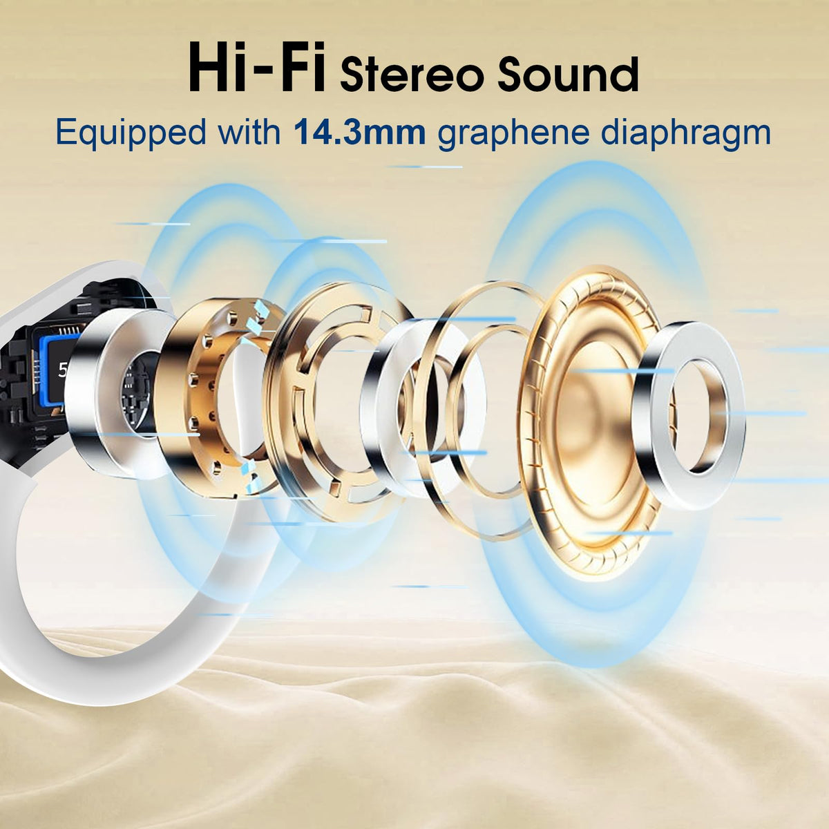 Aptkdoe HD65 TPU earhook detail demonstrating secure fit and comfortable sport benefit