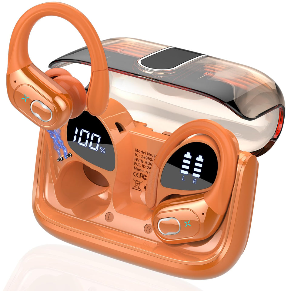 Aptkdoe HD65 front view showing cosmic orange finish and compact case, ideal for portability