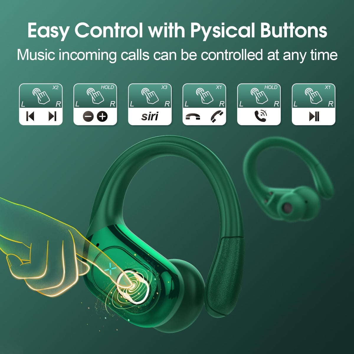 Aptkdoe earbuds in use at gym showing sweat resistance and movement