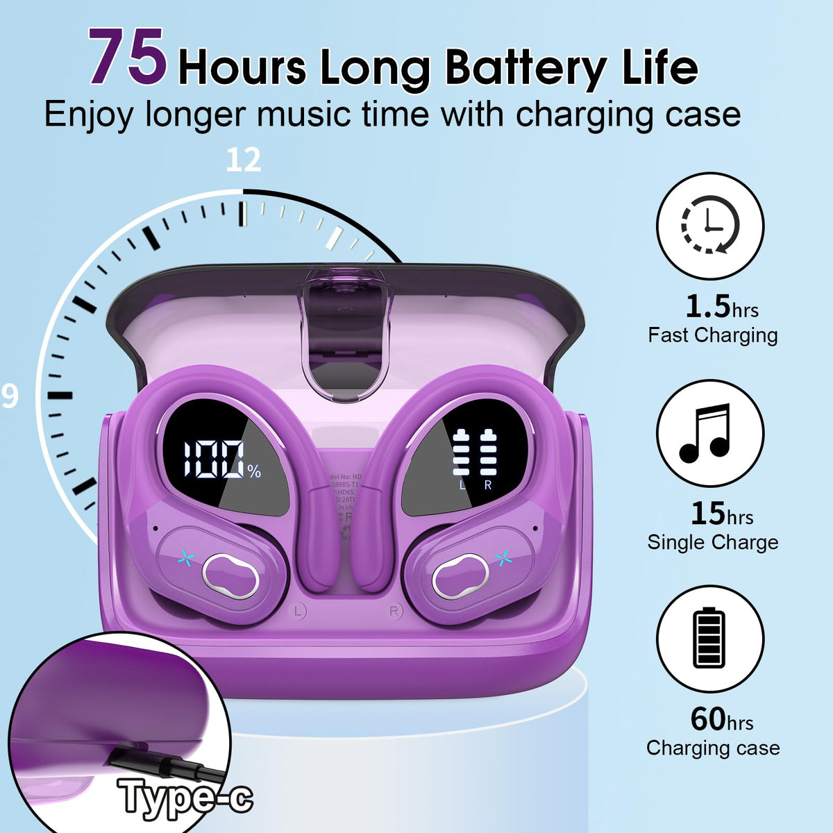 Aptkdoe earbuds held in hand for scale showing compact charging case convenience