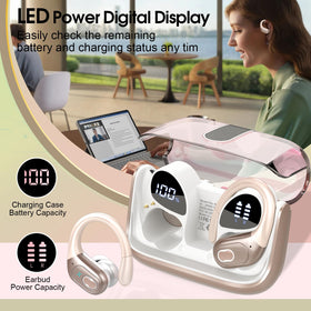 Aptkdoe earbuds with sweat droplets demonstrating IPX7 water resistance benefit