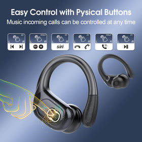 Aptkdoe earbuds with water droplets illustrating IPX7 protection and durability
