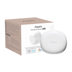 Aqara FP1E front view showing compact mmWave radar and clean design, improves presence accuracy