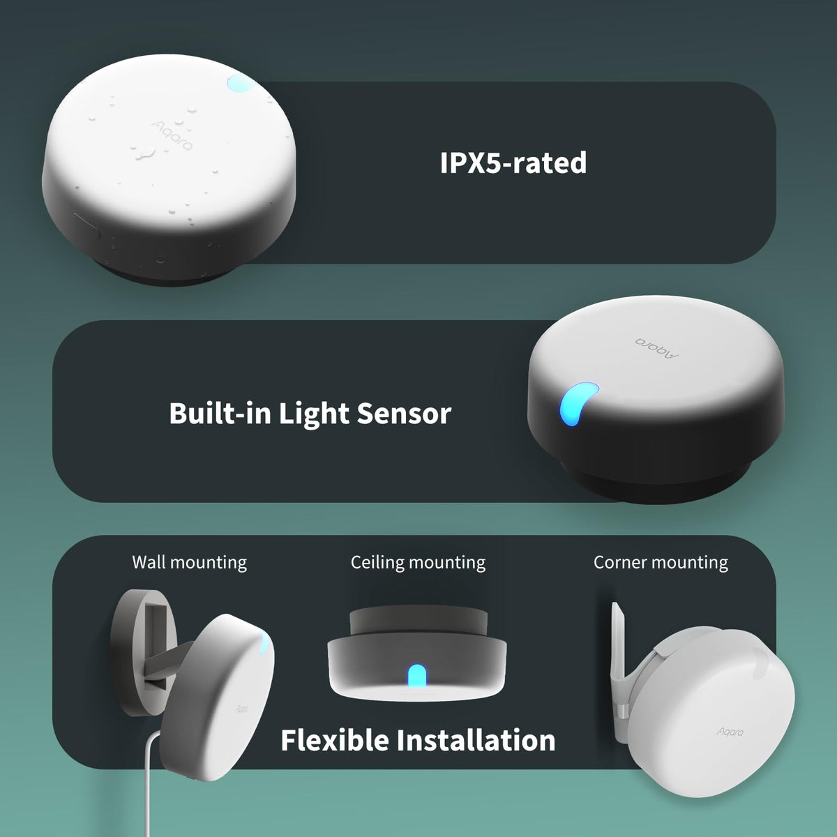 Aqara FP2 IPX5-rated sensor suitable for wet environments