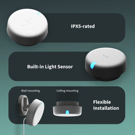 Built-in light sensor enabling lighting automations with motion sensing