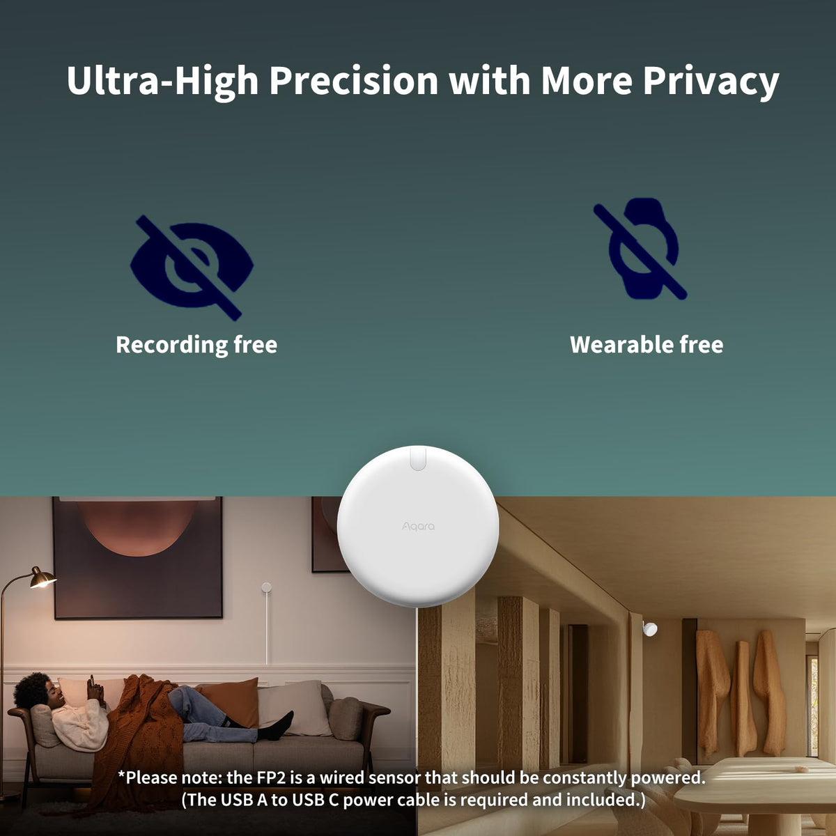 Aqara FP2 sleep monitoring mode beside bed for real-time insights