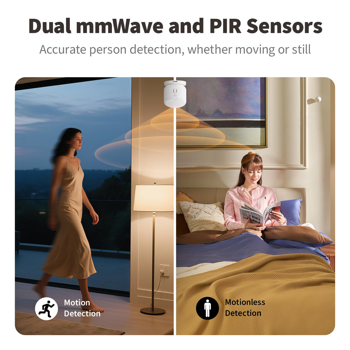 Aqara FP300 close-up of mmWave and PIR sensors highlighting precise presence detection