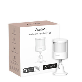 Aqara P2 front view showing compact motion and light sensor, easy automation setup