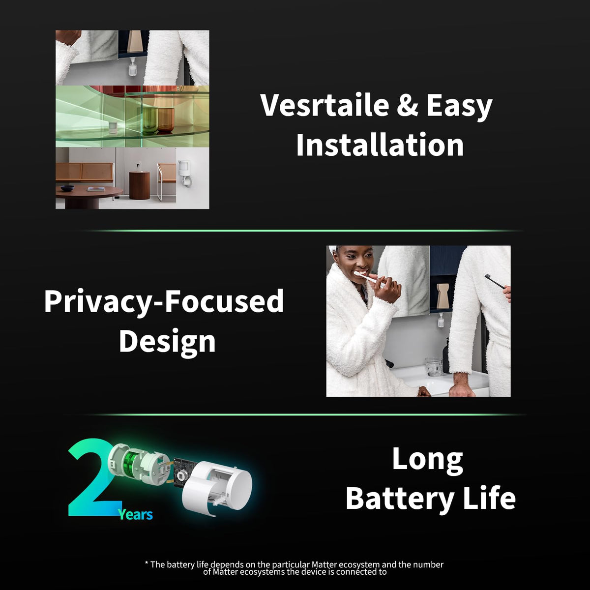 Aqara P2 packaging and label, shows Matter over Thread compatibility