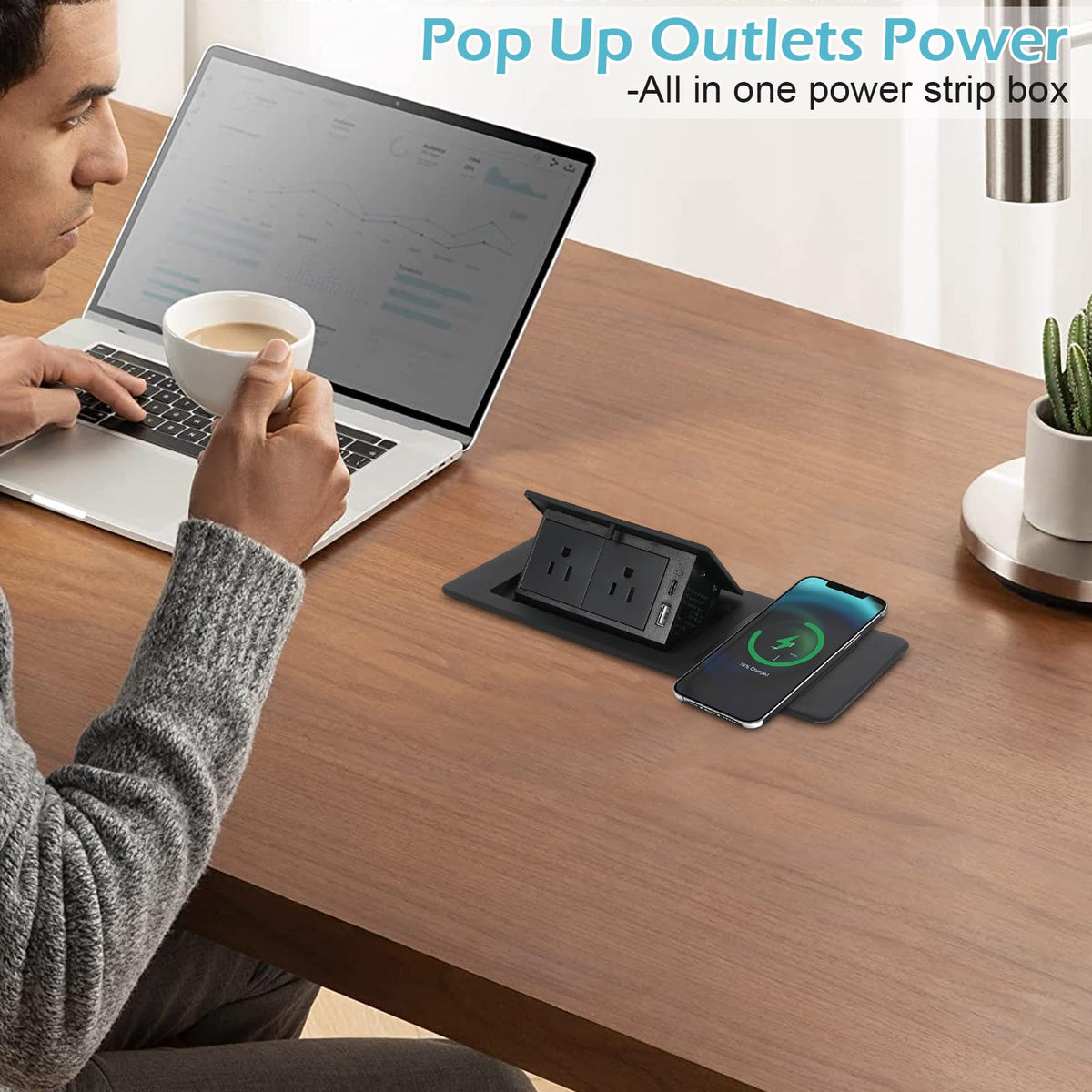 AQQHSAIN 1.8m power cord and plug showing reach and easy placement benefit