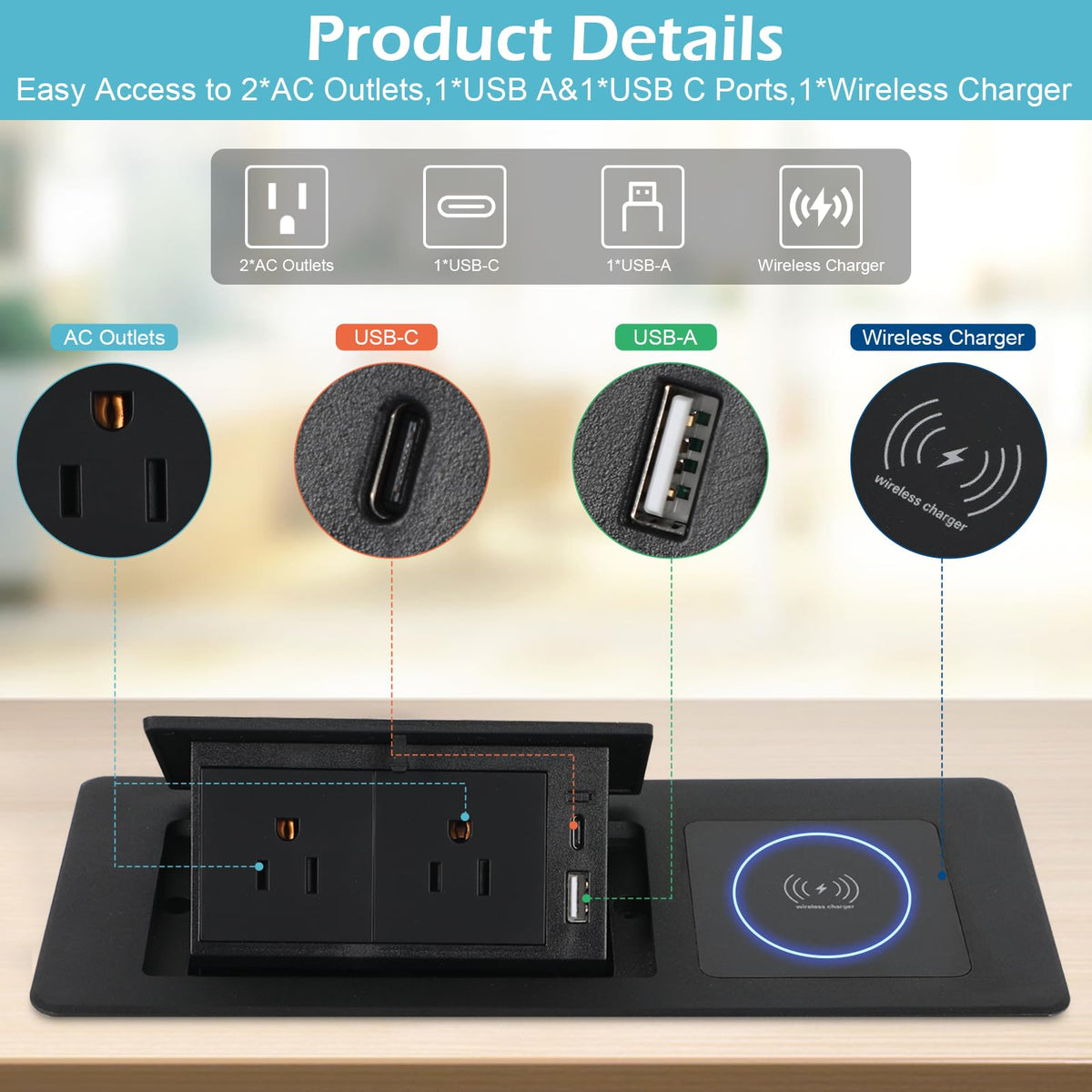 AQQHSAIN top view of 15W wireless pad showing phone charging without cables