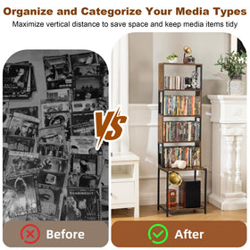 Aquzee wooden shelves and metal frame offer durable, long-lasting organization.