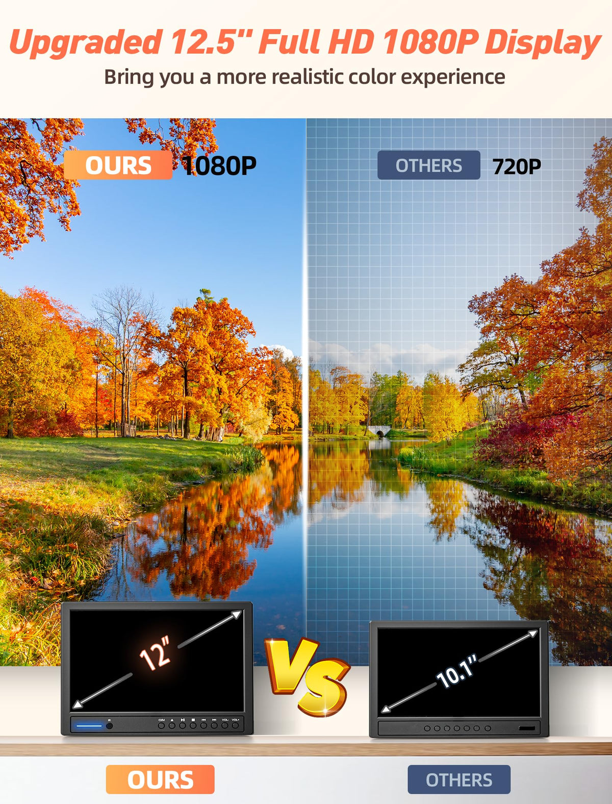 Arafuna 1080p display delivers sharp images for backseat viewing