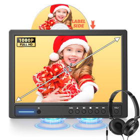 Arafuna 12-inch portable car DVD player with HDMI input for seamless playback