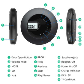 Arafuna showing AUX and Micro-USB ports for external speakers and charging