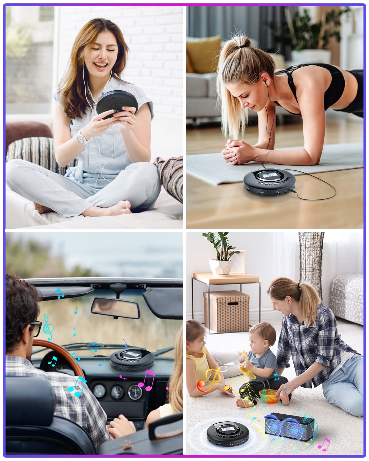 ARAFUNA connected with headphones and AUX cable offering wired listening option