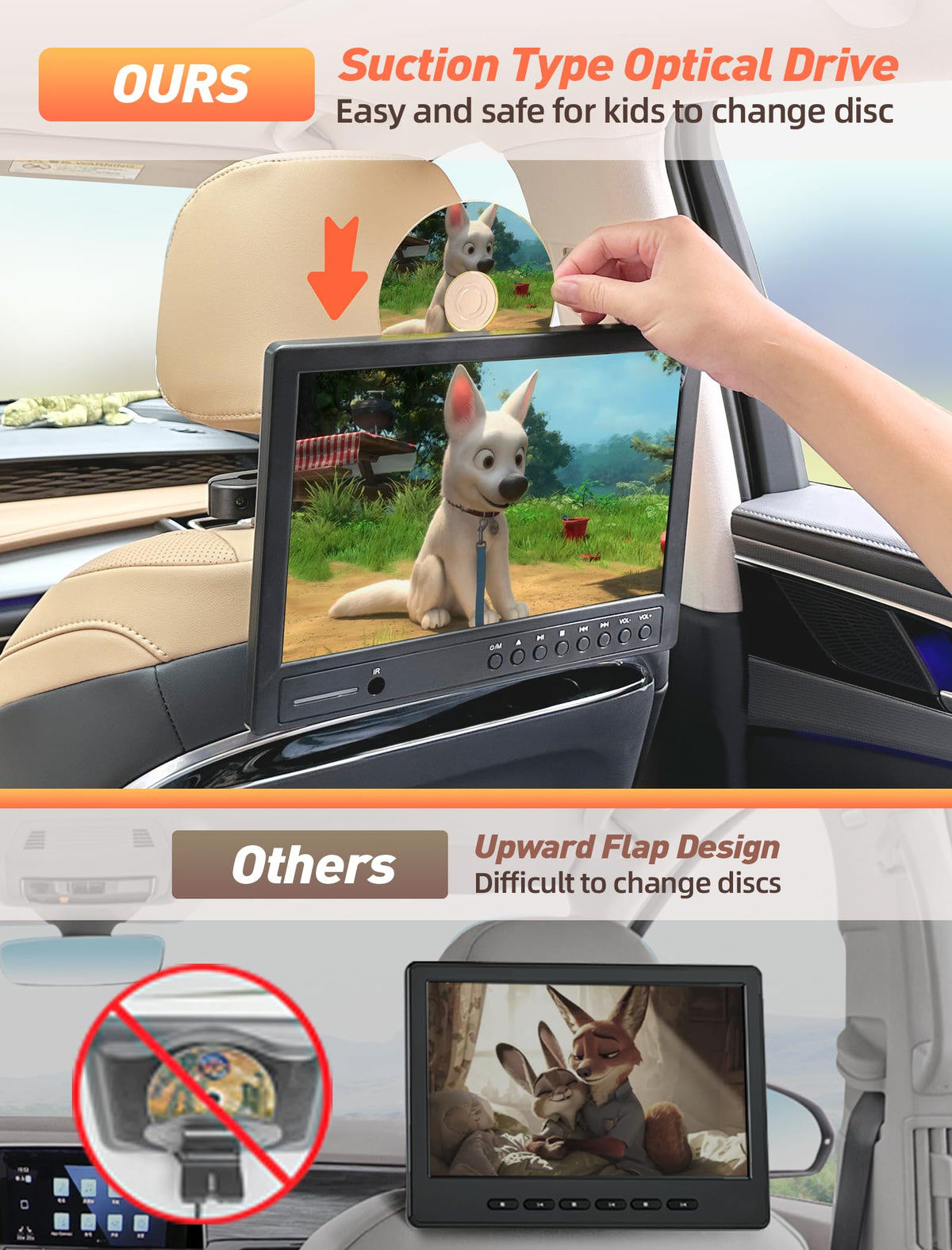 Arafuna headrest mount keeps the screen steady on long trips