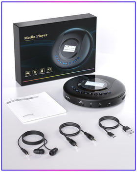 ARAFUNA installed in car cupholder showing travel-ready disc playback