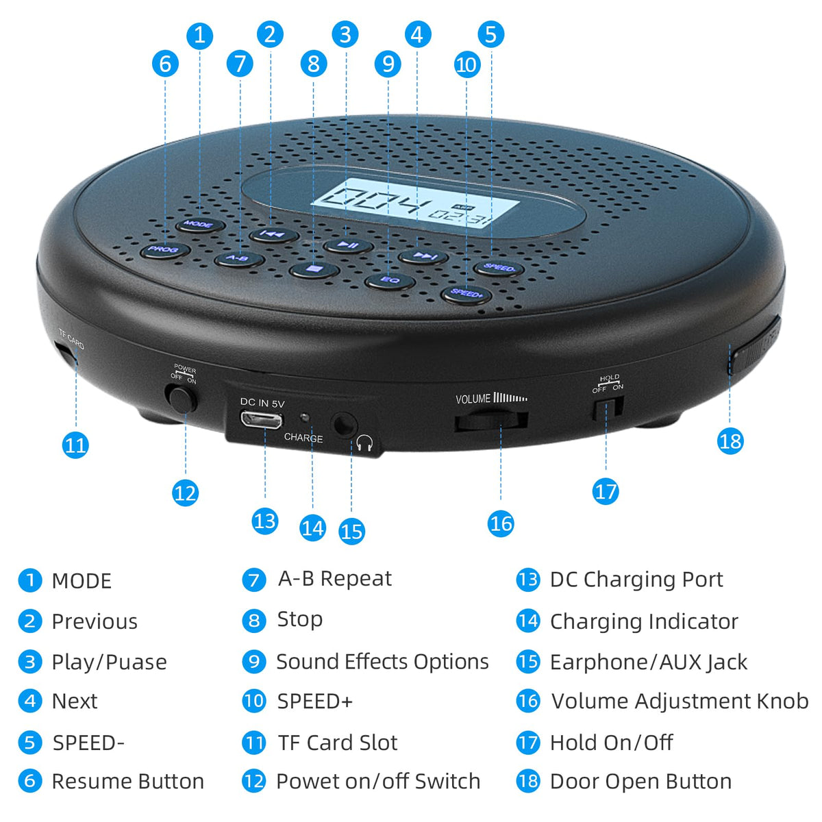 ARAFUNA held in hand to show size and portability for travel convenience