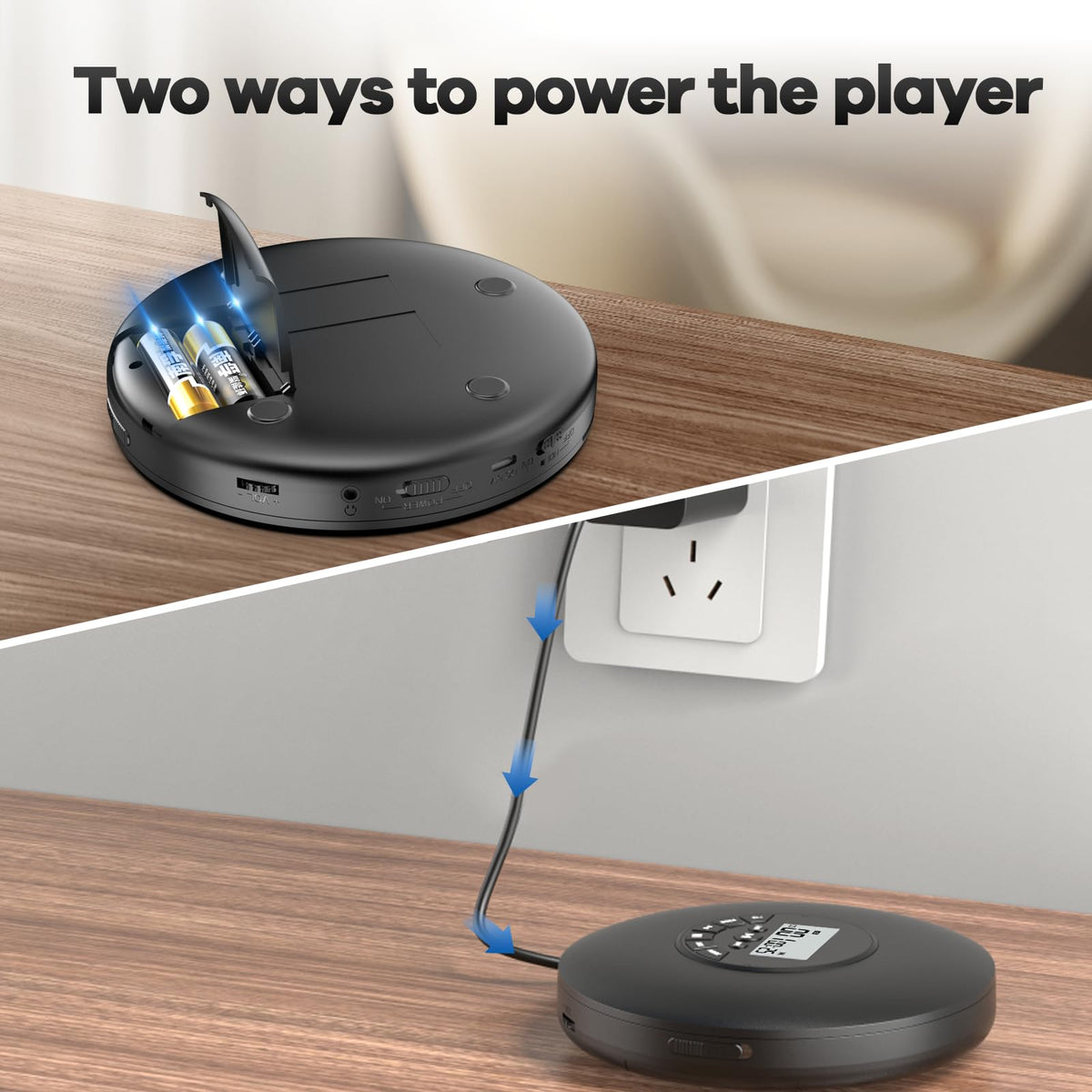 Arafuna USB power option for flexible charging anywhere.