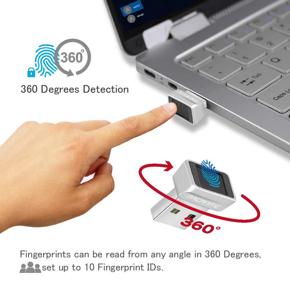 ARCANITE used on a laptop demonstrating fast biometric login speed