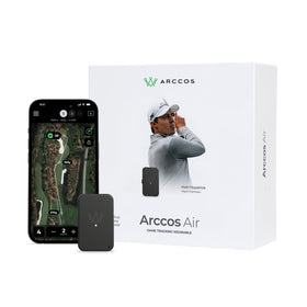 Arccos Air wearable in pocket showing hands-free shot tracking capability.