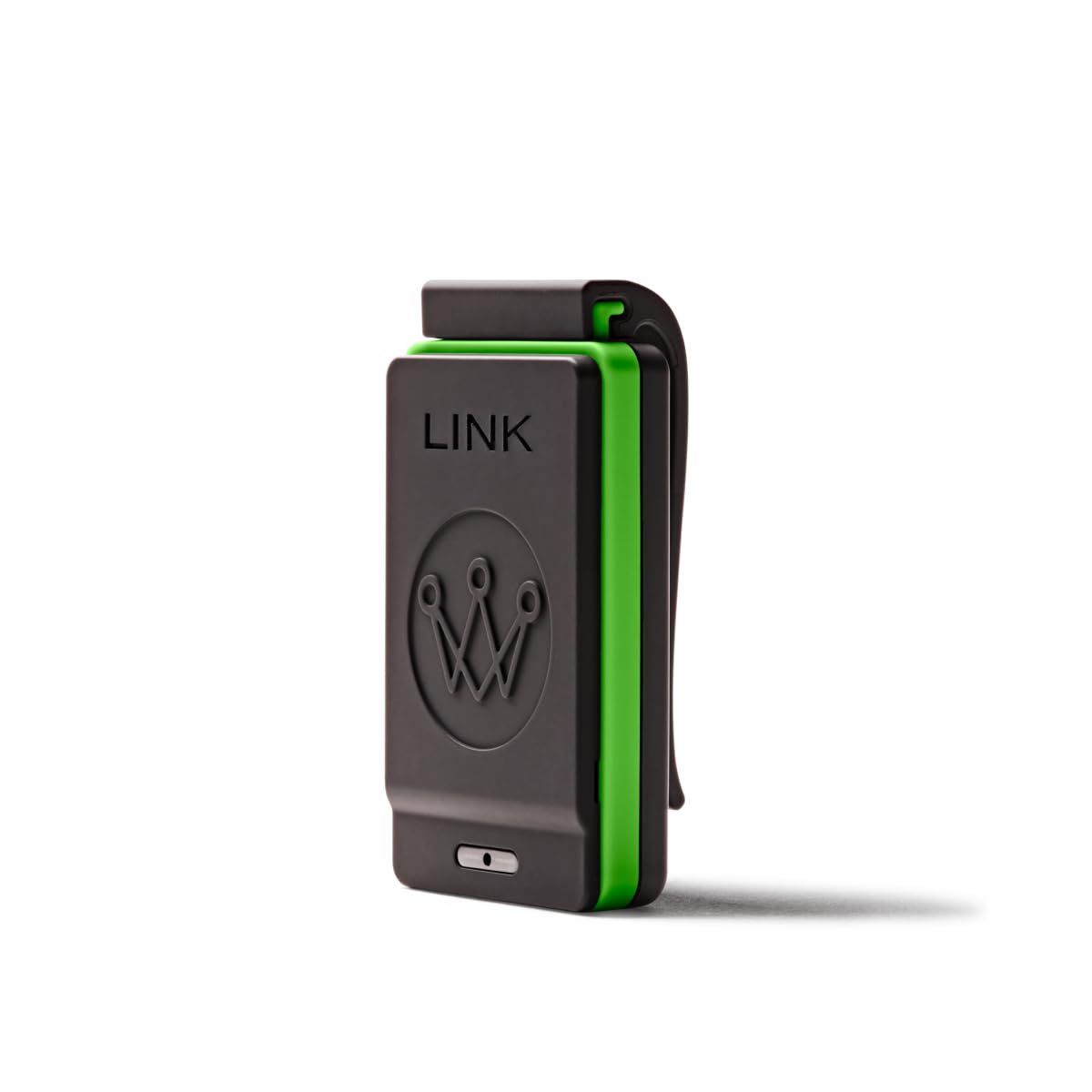 Arccos Golf Gen2 Links on-clip with lanyard slot for added security.