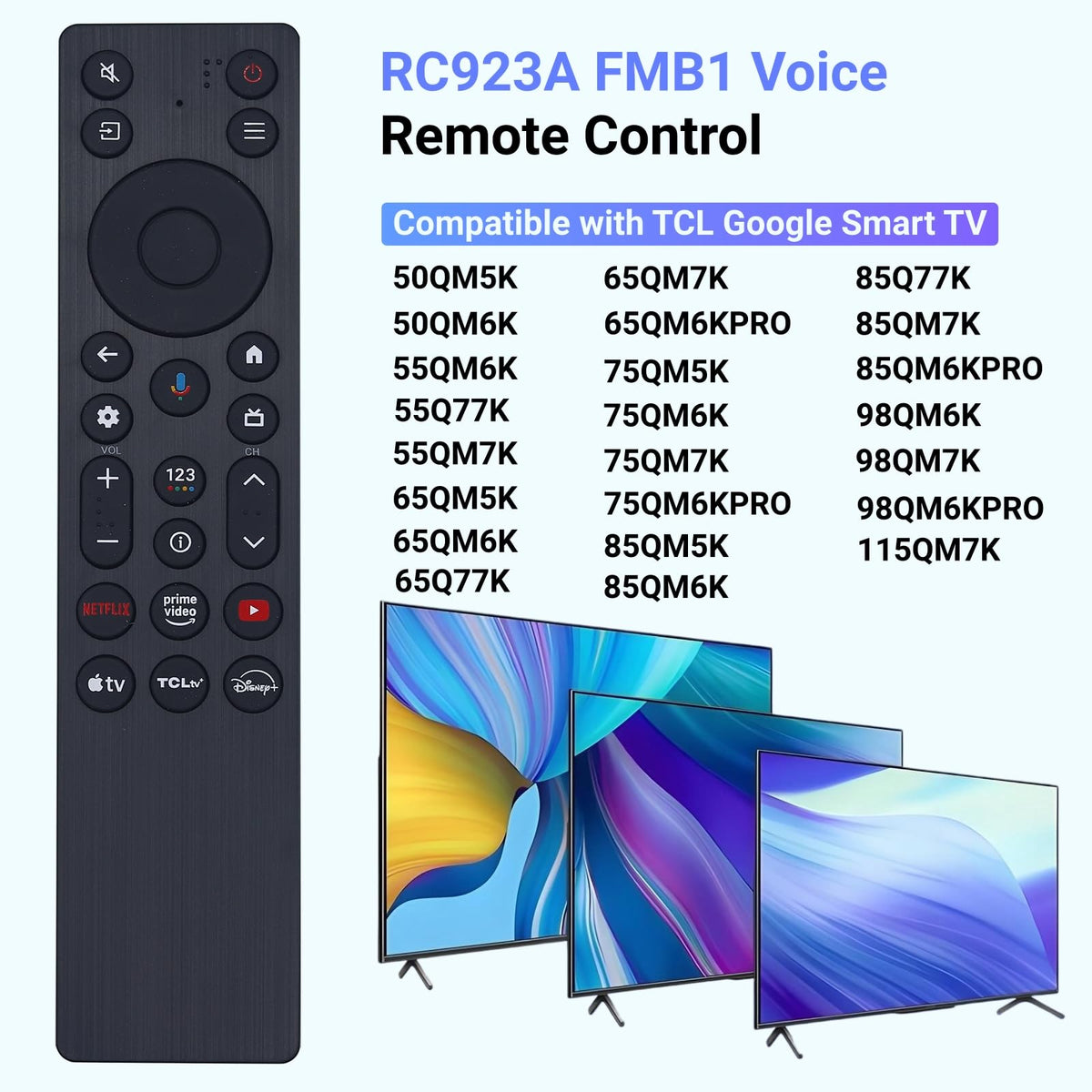 ARCSTILL RC923A FMB1 voice remote back view revealing battery compartment