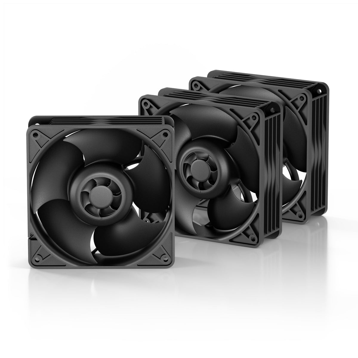 ARCTIC S12038-4K front view showing three-pack and strong airflow benefit