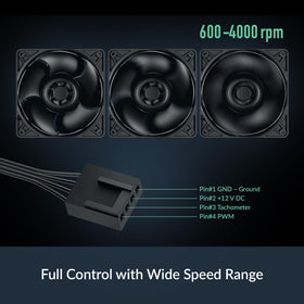 ARCTIC S12038-4K impeller close-up showing brass housing and durable bearings