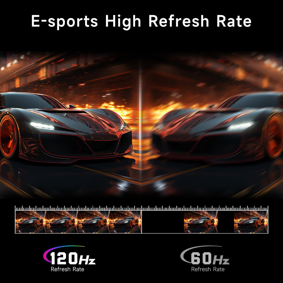 ArcticPro 120Hz monitor showing smooth motion for gaming and videos