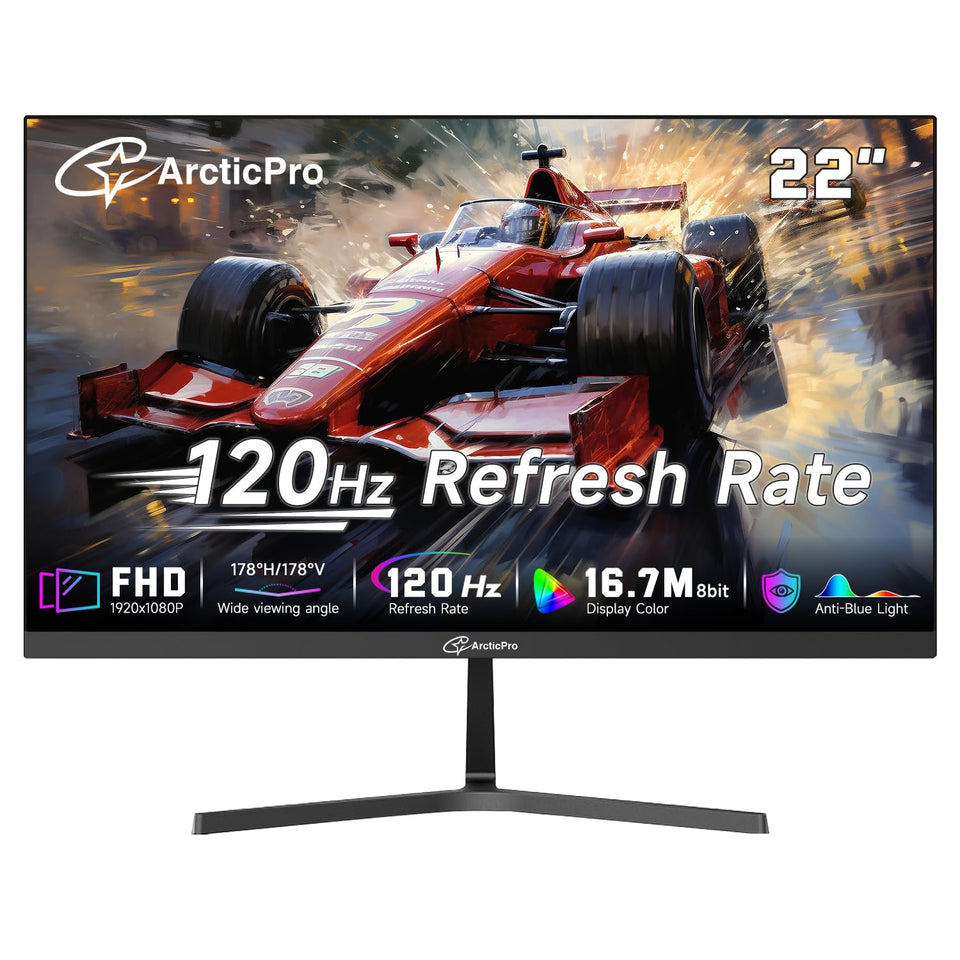 ArcticPro 22-inch monitor with Full HD clarity for crisp productivity visuals
